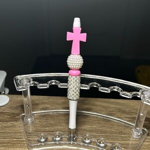 Pink Cross Bling Pen 1 Of 1